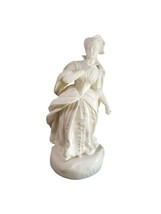 16 5/8&quot; tall Antique Parian Figure Sculpture Woman in ornate dress 19th ... - £207.29 GBP