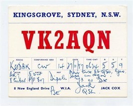 VK2AQN QSL Card Kingsgrove Sydney New South Wales Australia 1957  - $14.85