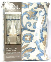 Open Pack Croscill Janine 82&quot; X 84&quot; Pole Top Drapery 2 Lined Panels &amp; Ti... - $73.99