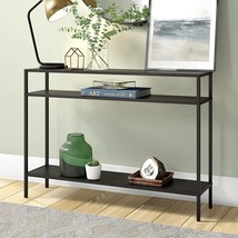 Ricardo 42&quot; Wide Rectangle Console Table With Blackened Bronze Metal Shelves. - £108.74 GBP