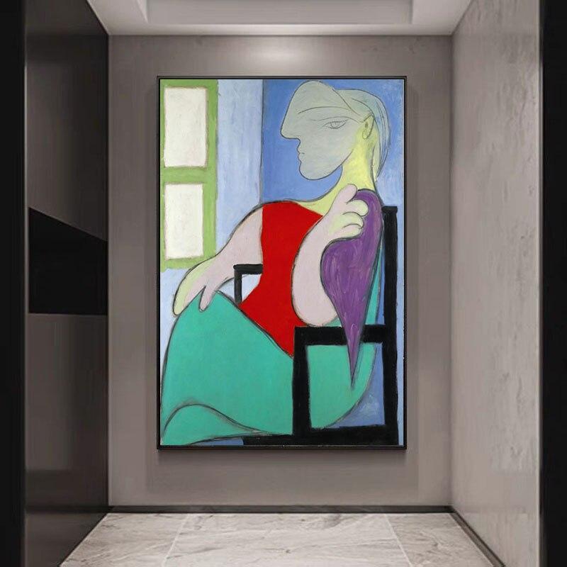 Hand Painted Oil Paintings Picasso The Woman Sitting by the Window Abstract Wall Item image 2