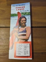 Vintage New York Visit The Sparkling Finger Lakes Map Brochure - £31.57 GBP