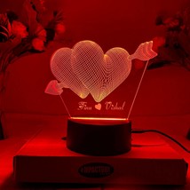 Personalized Name Night Light for Valentines , Heart shape 3D Illusion Night Lam - £23.97 GBP