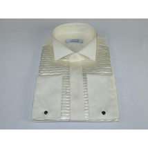 Mens CEREMONIA Tuxedo shiny Shirt 100% Cotton Turkey Slim Fit #stn 17 pta ivory image 3
