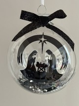 Nativity Floating Clear Glass Christmas Ornament Black New - £7.10 GBP