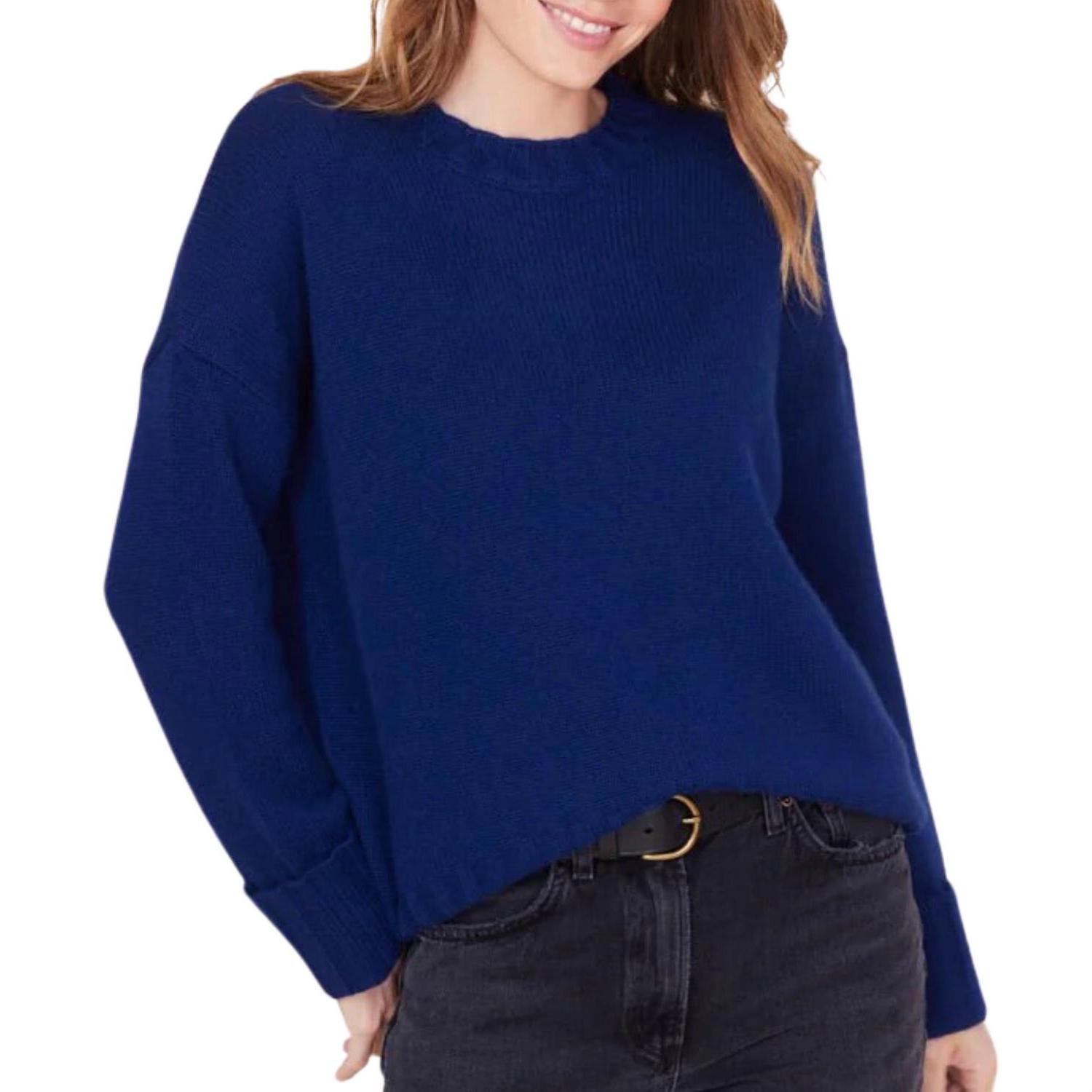 Not Monday Mila Pure Cashmere Crewneck Sweater Night Sky - $456.00