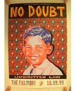 No Doubt Unwritten Law Fillmore Poster 1999 - $184.62 CAD