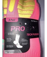 Womens Pro Sox Tech Fusion Anti Slip Cushioned 3 Pairs Sz 9-11 Shock Abs... - €15,62 EUR