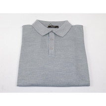 Mens PRINCELY Soft Merinos Wool Sweater Knits Light Weight Polo 1011-40 Lt Gray image 6