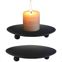 2pcs Iron Candle Holders Candle Plate Pedestal Candle Stand For Spa Wedding - £15.09 GBP