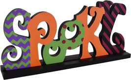 Halloween Wood Spooky Sign for Home Decor, Decorative Wooden Cutout Spooky Word  - £14.70 GBP