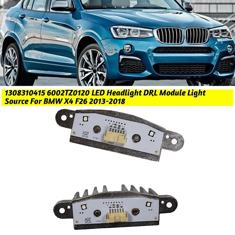 2Pcs 1308310415 Car LED Headlight DRL Module Light Source For BMW X3 X4 F25 F26 - £29.22 GBP