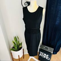 Carmen Marc Valvo Ponte Scoop Neck Dress, Black Size: 10, Fringe Dress NWT - $49.00