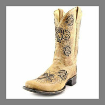 Ladies Corral Boot R2375~Antique Saddle Brown~Cross~Roses~Square Toe~Western - £200.92 GBP