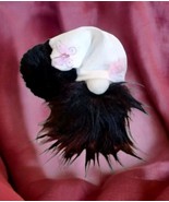 Gnome Black Beard Black Pompom Pink Butterfly - $10.89