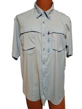 Coleman Shirt Mens XL Blue Short Sleeve Button Solid Vented Fishing Outdoor - $12.99