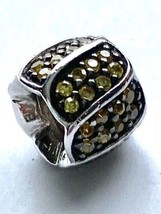 Authentic Chamilia Sterling Silver Jeweled Petals Golden Cz Bead 2025-0590, New - £22.77 GBP