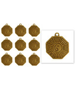 LOT OF 10 YIN YANG FENG SHUI CHARMS 0.75&quot; Metal Pendant Bagua Good Luck ... - $13.65 CAD
