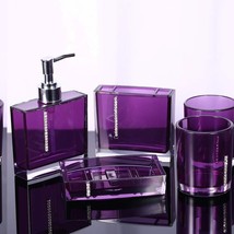 Bathroom Accessory Set 5 Pcs Acrylic Purple - $1,765.22 MXN
