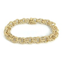 Vintage 1950&#39;s Open Link Heart Clasp Bracelet for Charms 14K Yellow Gold 32.39 G - £2,793.22 GBP