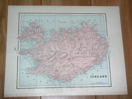 1900 Original Antique Map Of Iceland Reykjavik Verso Netherland Belgium Denmark - £27.13 GBP