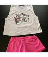 Juniors/Girls Size small Ballerina By Day Ninja By Night Tank Top With E... - $4.06 CAD