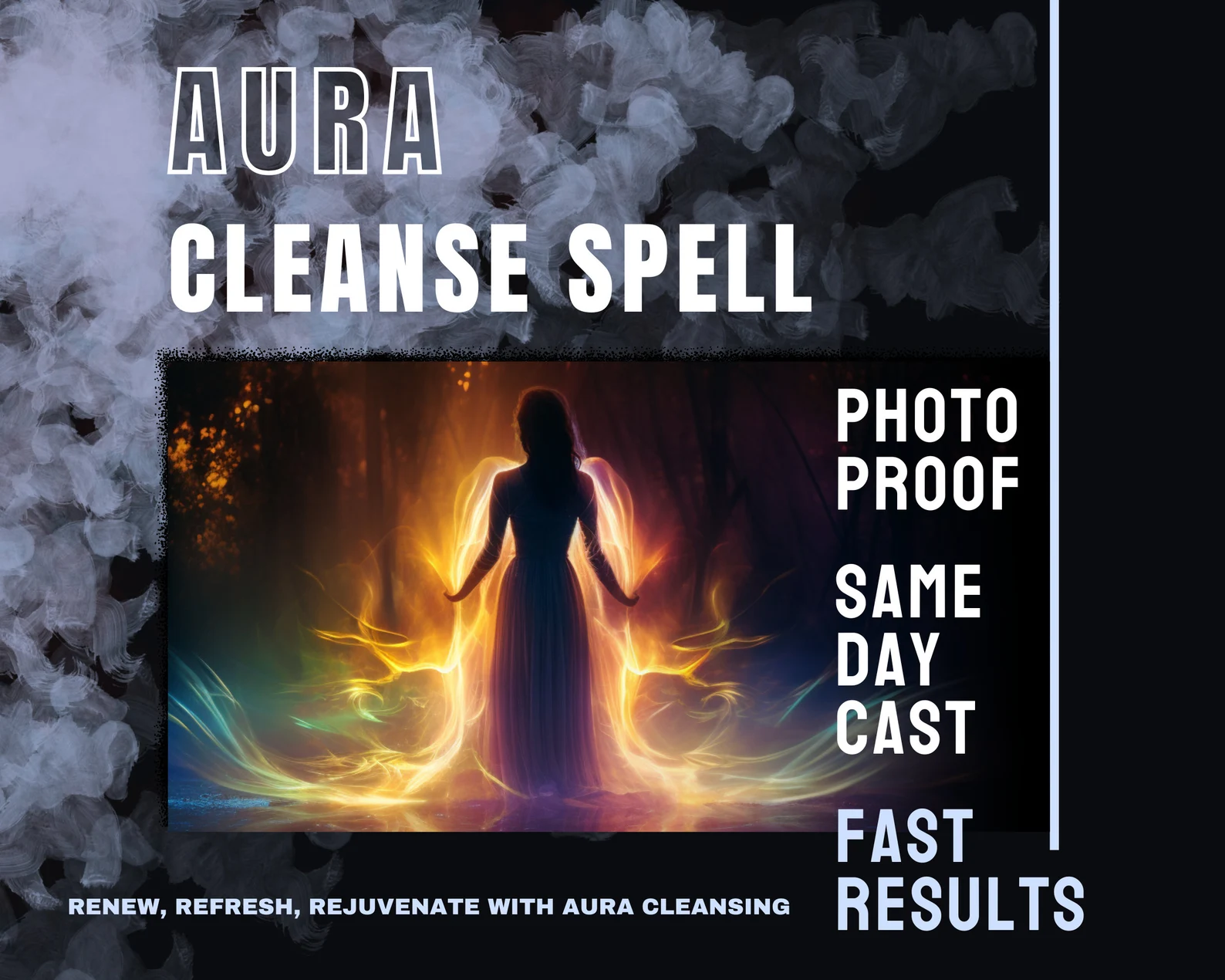 Aura Cleanse Spell, Same Day Cast, Fast Spell Casting, Cleanse Spell, En... - £287.71 GBP