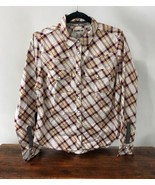 NWT Rank 45 burgundy/tan Plaid Flannel snap Up Long Sleeve Shirt Size M ... - $46.99 CAD
