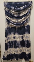 SO Women&#39;s Blue White Tie Dye Strapless Dress Size S - £16.08 GBP