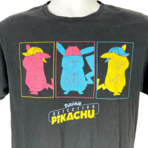 Pokemon Detective Pikachu Worn In Black M T-Shirt size Medium Mens 39x28 Soft - £15.36 GBP