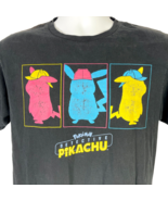 Pokemon Detective Pikachu Worn In Black M T-Shirt size Medium Mens 39x28... - £15.09 GBP