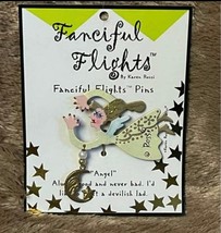 Vintage Fanciful Flights &#39;Angel&#39; Stick Pin by Designer Karen Rossi (1990s) - £10.08 GBP