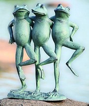 Aluminum Best Pond Buddies Hand In Hand Dancing Frog Trio Garden Statue ... - £139.27 GBP