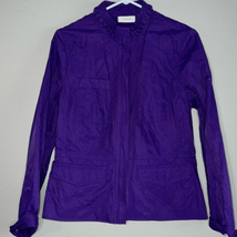 Chicos Jacket Womens 1 Medium Purple Full Zip Long Sleeve  Nylon - $25.48
