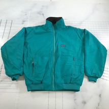 Vintage Patagonia Jacket Womens 10 Teal Blue Full Zip Made In USA Fleece Lined * - $49.49