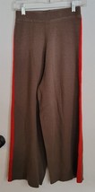 Womens XS J.O.A. Brown Red Stripe Knit Cropped Wide Leg Casual Pants - £14.74 GBP