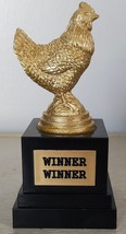 Winner Winner Chicken Dinner Plastic Trophy Funny White Elephant gift - $14.84