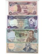 IRAQ, Set of 4 Different, 10, 100, 25, 5 Dinars Banknote, - $16.55