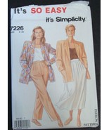 Vintage Simplicity Pattern 7226 Skirt Pants Jacket Sizes 8-20 Uncut  1990s - $12.34 CAD