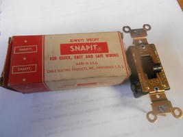 NIB- Vintage Light Switch SNAPIT  T-Rated Single Pole 3 Way-Providence R.I. - $15.43