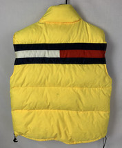 Vintage Tommy Hilfiger Jacket Down Puffer Vest Big Flag Yellow Mens 2XL XXL 90s - £119.87 GBP