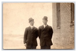 RPPC Two Dapper Men IN Bowler Hats 1910 Postcard U4 - £3.15 GBP