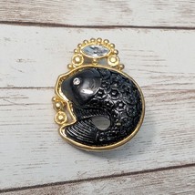 Vintage Brooch / Pin - Statement Large Black Fish - $15.99