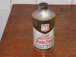 Vintage Phillips 66 Super Heavy Duty Brake Fluid Empty 12 Oz Can - $541.44 MXN