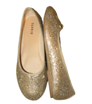 Torrid Champagne Embellished Ballet Flats Size 12WW - $39.99