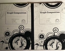 Norcom Graph Composition Book 5x5 &amp; 4x4 1 Each, 100 Sheets LOT OF TWO (2) - £10.72 GBP