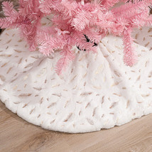 35&quot; Christmas Tree Skirt Base Floor Mat Fluffy Faux Fur Carpet Apron Xma... - £15.19 GBP+