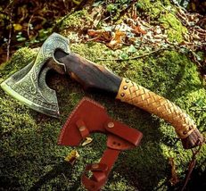 Viking axe Forged camping hatchet with leather sheath | Birthday gift fo... - £78.95 GBP