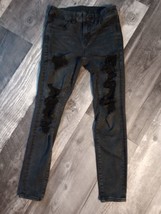 American Eagle Women&#39;s Size 2 Short Black Destroyed Jeans - £11.08 GBP