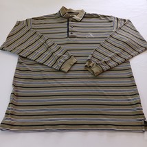 Cutter &amp; Buck 3-Button Men&#39;s Brown Cotton Stripes Polo Shirt Long Sleeve... - $254.98 MXN